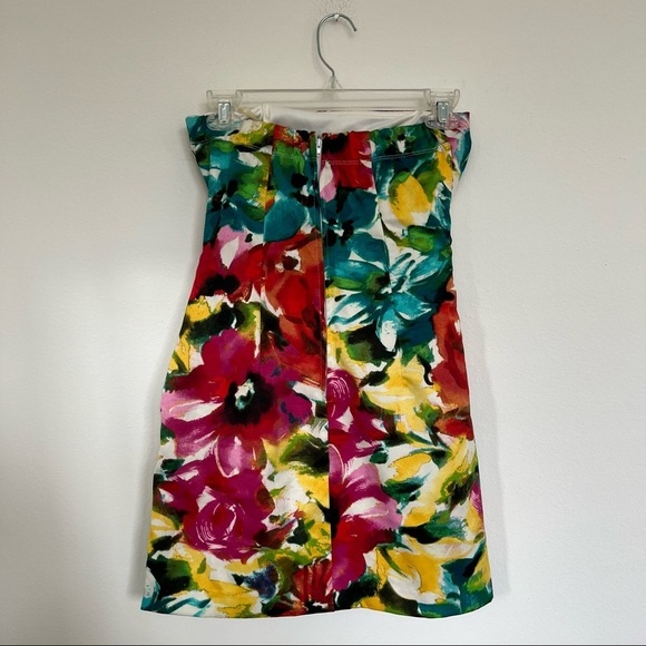 Speechless Floral Watercolor Print Strapless Cocktail Mini Dress Size XS Ruched - Picture 4 of 5